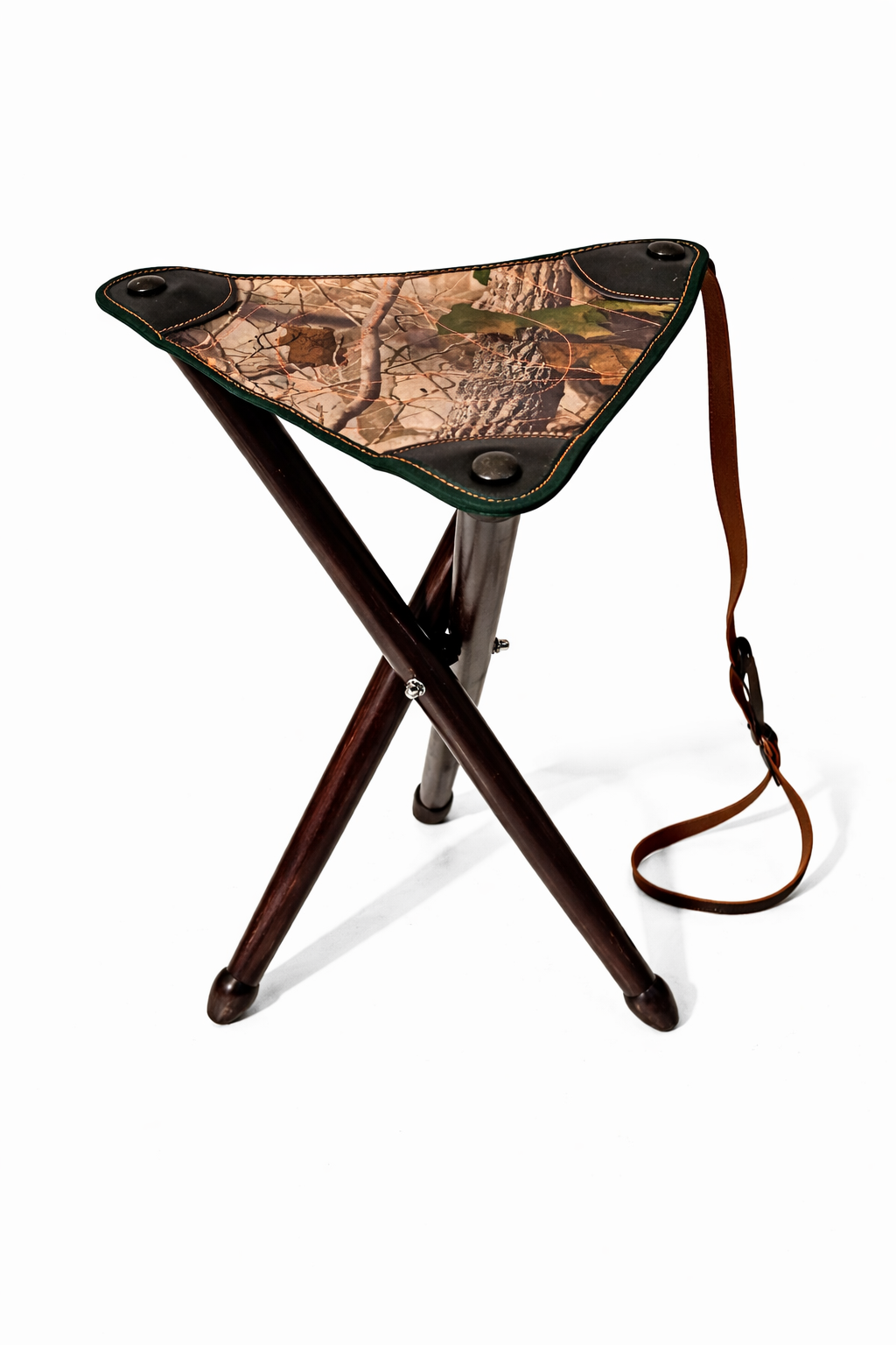 Huntra Woodland Camo & Solid Wood Stool