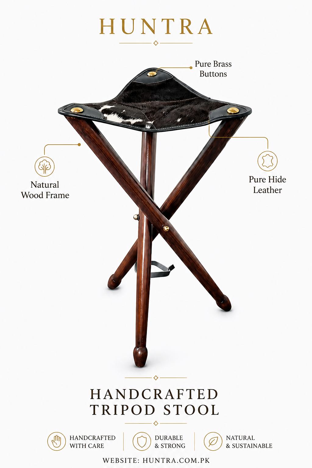 The Heritage Natural Hide Tripod Stool