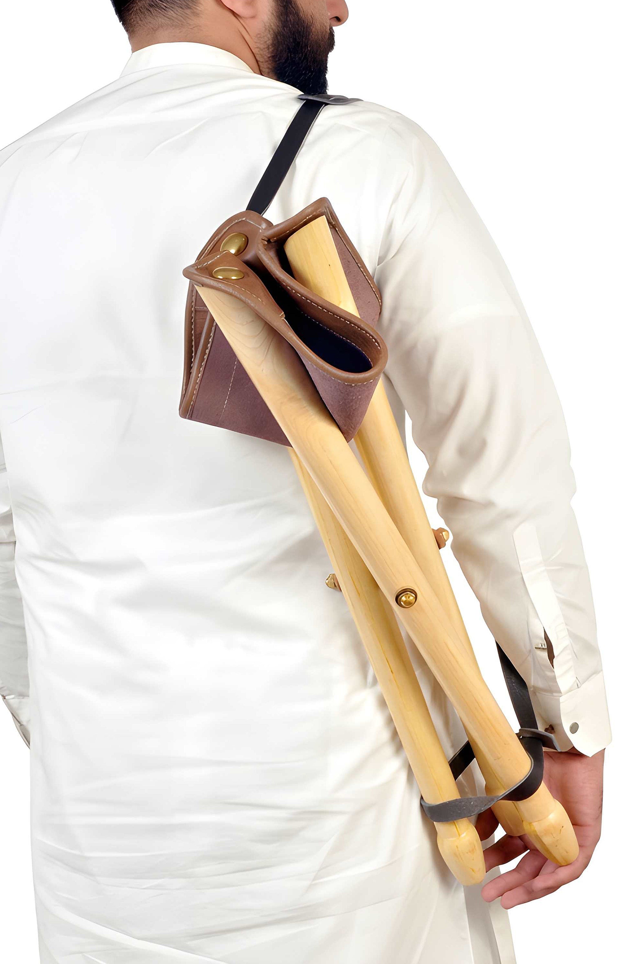 The Huntra Artisan Two-Tone Leather Tripod Stool